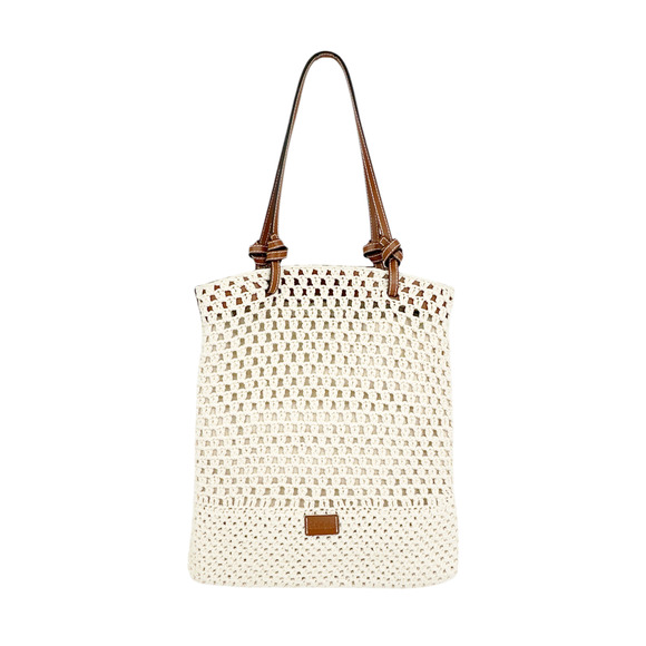 STAUD Crocheted Porte Tote Bag in Cream - Picture 3 of 13